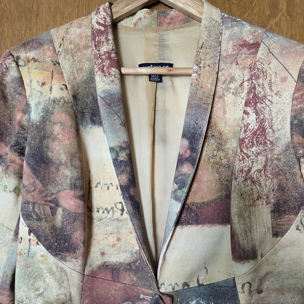 Vintage Walking Art Australia Abstract Blazer Jacket Medium - Picture 3 of 11